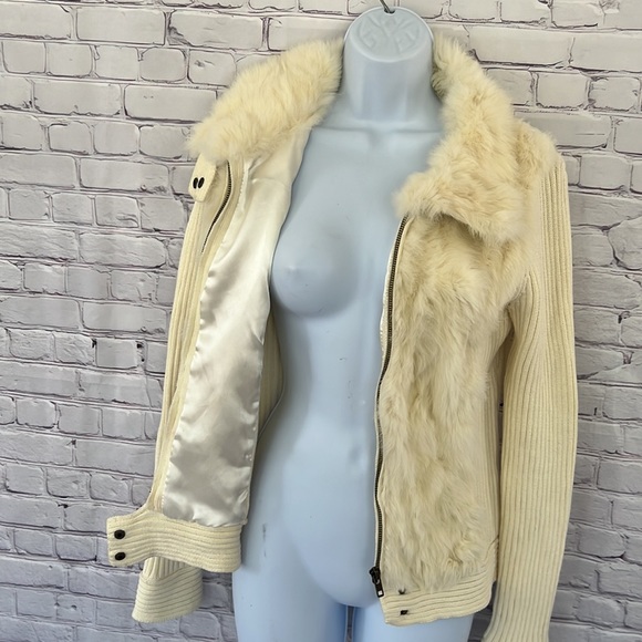Romeo and Juliet couture rabbit trim knit pull over sweater size large - Picture 9 of 14